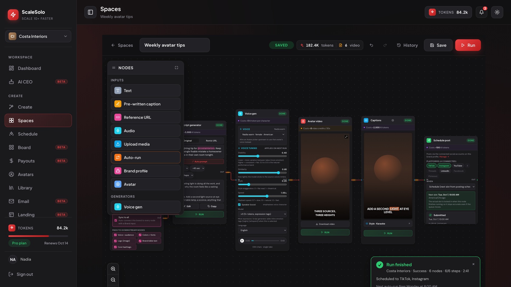 Spaces · Weekly avatar tips